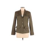 Liz Claiborne Blazer Jacket: Green Solid Jackets & Outerwear - Size 6