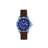 Nautis Nautis Dive Pro 200 Leather-Band Watch w/Date Blue One Size GL1909-E