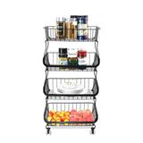 Asunflower Rolling Stackable Dunnage Racks & Shelving Metal, Size 31.5 H x 16.1 W x 11.4 D in | Wayfair CJ002202-A