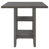 Farm on table Square Wooden Counter Height Dining Table w/ 2-Tier Storage Shelving, Gray Wood in Brown/Gray, Size 36.2 H x 35.4 W x 35.4 D in