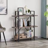 HSH 3 Shelf Etagere Bookcase in Brown/Gray, Size 39.96 H x 35.43 W x 10.55 D in | Wayfair BC030204