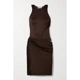 Et Ochs - Skylar Layered Cutout Satin-jersey Mini Dress - Brown