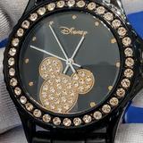 Disney Accessories | Disney Crystal Accented Mickey Unisex Watch | Color: Black | Size: Os