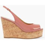 Sr Pantelleria Patent-leather Wedge Slingback Sandals - Pink - Sergio Rossi Heels