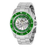 Invicta Men's Watches Silver - Silvertone & Green Pro Diver Skeleton Watch