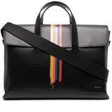 Stripe-detail Leather Briefcase - Black - Paul Smith Briefcases