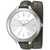Michael Kors Accessories | Michael Kors Women's Slim Runway Silver Dial Double Wrap Watch Mk2475 | Color: Gray/Silver | Size: Os
