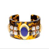 J. Crew Jewelry | J. Crew Tortoise Shell And Stone Cuff In Blue, Gold-Filled | Color: Brown/Gold | Size: Os
