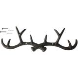 Loon Peak® Vintage Cast Iron Deer Antlers Wall Coat Hooks- Farmhouse Chic Metal Hanger Coat Rack Key Holder Jewellery Display Rack Bathroom Towels Rack Hooks(Wit