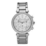 Michael Kors Women's Watches Silver - Silvertone Rhinestone-Accent Chronograph Watch