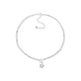 Chaps Women's White Gold Tone 17" + 3" Star Bead Pendant Necklace