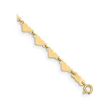 Belk & Co 14K Yellow Gold Oval Link Chain With Hearts 9 Inch Plus 1 Inch Extension Anklet