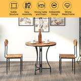 17 Stories 3 Piece Collapsible Pub Dining Set For 2, Foldable Kitchen Counter Height Table Set w/ 2 Chairs, Modern Breakfast Dining Room Table Set