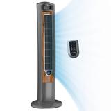 Lasko Wind Curve 42 in. 3-Speed Oscillating Tower Fan with Fresh Air Ionizer and Remote Control, Gray
