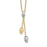 Belk & Co Women's 14K Two Tone Diamond Cut Beads Drop Necklace, Yellow