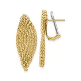 Belk & Co Women's 14K Yellow and White Gold Woven Omega Back Drop Earrings