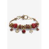 Women's Goldtone Antiqued Birthstone Bracelet (13mm), Round Crystal 8 inch Adjustable by PalmBeach Jewelry in July