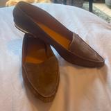 J. Crew Shoes | Jcrew Pointed Toe Loafer, Taupe Suede With Gold Heel Accent, Size 8.5 | Color: Tan | Size: 8.5