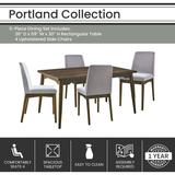 Portland 5-Piece Dining Set with Rectangle Table and 4 Upholstered Side Chairs - Hanover HDR008-5PC-BR