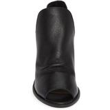 Carlita Peep Toe Bootie In Black Leather At Nordstrom Rack