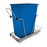 Rev-A-Shelf Single 35 Quart Sliding Pull Out Waste Bin Container, Blue, Brt Blue