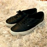 Vans Shoes | Leather Authentic Vans | Color: Black/White | Size: 7.5