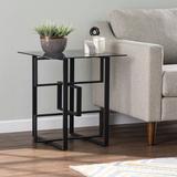 Clanlin Glass Top Accent Table by SEI Furniture in Black