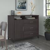 Bush Furniture Somerset 48" Wide 3 Drawer Sideboard Wood in Gray, Size 39.0 H x 48.0 W x 21.0 D in | Wayfair STV148SGK-Z1