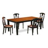 Darby Home Co Bodiam 5 Piece Butterfly Leaf Solid Wood Dining Set Wood/Upholstered Chairs in Brown, Size 30.0 H in | Wayfair DABY5754 39693822
