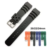 20mm 22mm 24mm Diver Watch Strap Men Sport Waterproof Thicken Silicone Wrist Band Bracelet
