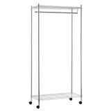 Honey-Can-Do Chrome Steel Clothes Rack 35.83 in. W x 76.77 in. H, Grey
