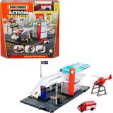 Matchbox Action Drivers Helicopter Rescue Playset With 1 Ambulance