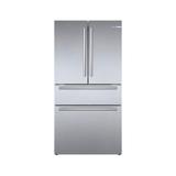 Bosch 800 Series 36 in. 21 cu. ft. French 4 Door Refrigerator in Stainless Steel with Dual Compressor, Counter Depth, Silver