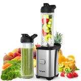 Homgeek Mini 350W Juice Extractor Smoothie Blender with 2 BPA-Free Travel Cups Detachable Fruit and Vegetable Processor Home Kitchen Fitness Gifts