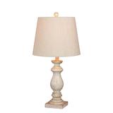 Fangio Lighting 26 in. Antique Balustrade Column Resin Table Lamp in a Antique White