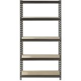 Muscle Rack 30 W x 12 D x 60 H 5-Shelf Steel Freestanding Shelves Silver