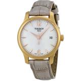T-trend Tradition Mother Of Peal Grey Leather Watch T0632103711700