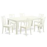 Darby Home Co Logan 7 Piece Dining Set Wood in White | Wayfair DABY5755 39693825