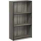 Latitude Run® 3-Tier Bookcase Storage Shelves Wood in Gray/Black, Size 39.5 H x 21.8 W x 9.3 D in | Wayfair EF0ACFBDA93E4E7D85934FDCDA917C6A