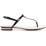 Open-toe Sandals - Black - Casadei Flats
