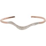 Riva 18k Rose Gold Vermeil Pavé Diamond Wave Cuff Bracelet