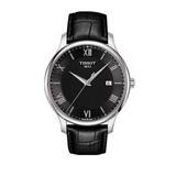 Tradition Black Leather Strap Watch T06361016058
