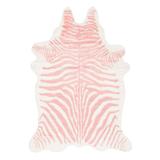 nuLOOM Faux Zebra Hide Pink 5 ft. x 7 ft. Shaped Rug