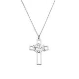 Limoges Jewelry Girls' Necklaces Silver - Silvertone Personalized Monogram Cross Pendant Necklace