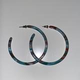 Anthropologie Jewelry | Machete Large Hoops | Color: Blue/Orange | Size: Os