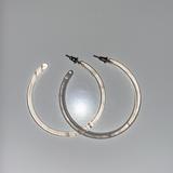 Anthropologie Jewelry | Machete Large Hoops | Color: Silver/White | Size: Os