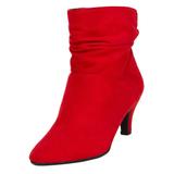 Wide Width Women's The Kourt Bootie by Comfortview in Bright Ruby (Size 12 W)