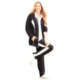 Plus Size Women's Glam French Terry Active Jacket by Catherines in Black And White (Size 3X)