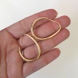Anthropologie Jewelry | New 18kg Plated Dimensional Hoop Earrings Minimalist Vibe | Color: Gold | Size: Os