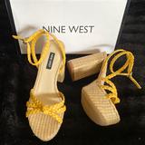 Nine West Shoes | Excellent Condition Size 7 Nine West Open Toes Platform Sandals | Color: Tan/Yellow | Size: 7